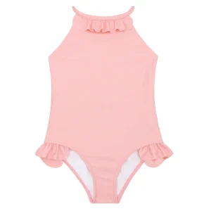 minnow One Pieces<Girls Ruffle Halter One Piece Sorbet Pink