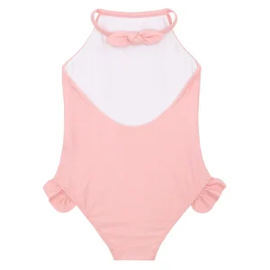 minnow One Pieces<Girls Ruffle Halter One Piece Sorbet Pink