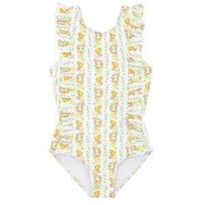 minnow One Pieces<Girls Ruffle One Piece Linear Citrus
