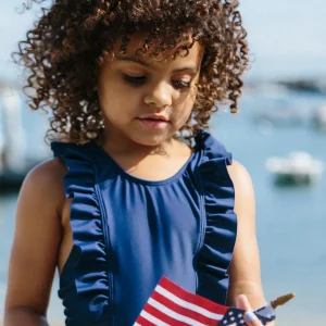 minnow One Pieces<Girls Ruffle One Piece Navy