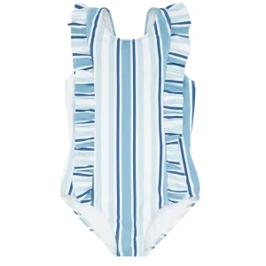 minnow One Pieces<Girls Ruffle One Piece | Swim Freshwater Stripe