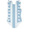 minnow Rashguards<Girls Ruffle One Piece | Swim Freshwater Stripe