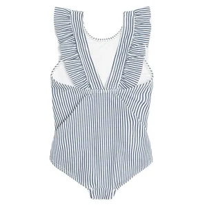 minnow One Pieces<Girls Ruffle One Piece | Swim Navy Stripe