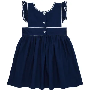 minnow Dresses<Girls Ruffle Sleeve Dress Navy