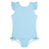 minnow Rashguards<Girls Ruffle Sleeve Rashguard One Piece Atlantic Star