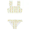 minnow Bikinis<Girls Ruffle Strap Bikini Linear Citrus
