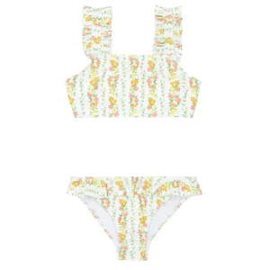 minnow Bikinis<Girls Ruffle Strap Bikini Linear Citrus