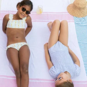 minnow Bikinis<Girls Ruffle Strap Bikini Linear Citrus