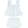 minnow Sets<Girls Ruffle Top And Short Set Briland Blue Botanic