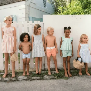 minnow Sets<Girls Ruffle Top And Short Set Abaco Green Paisley