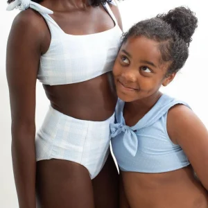 minnow Bikinis<Girls Sailor Bikini Mulberry Blue Dot