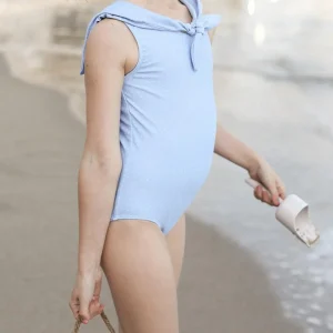 minnow One Pieces<Girls Sailor One Piece Mulberry Blue Dot