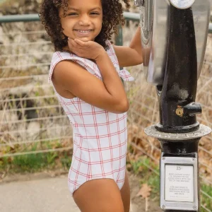 minnow One Pieces<Girls Sailor One Piece Windowpane