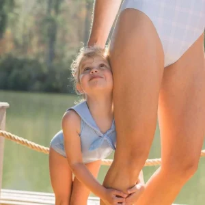 minnow One Pieces<Girls Sailor One Piece Mulberry Blue Dot