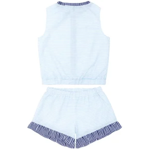 minnow Tops<Girls Set Powder Blue Stripe
