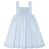minnow Dresses<Girls Smocked Bib Dress Slate Floral