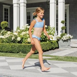 minnow Bikinis<Girls Tie Back Bikini Peri Blue