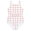 minnow One Pieces<Girls Tie Front One Piece Windowpane