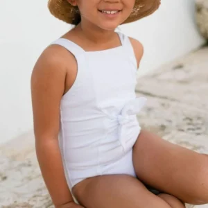 minnow One Pieces<Girls Tie Front One Piece Alys White