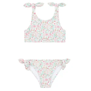 minnow Bikinis<Girls Tie Knot Bikini Emerald Floral