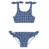 minnow Bikinis<Girls Tie Knot Bikini | Swim Navy Gingham