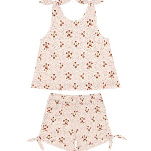minnow Tops<Girls Tie Knot Bloomer Set | Swim Raspberry Red