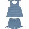 minnow Tops<Girls Tie Knot Bloomer Set | Swim Navy Gingham