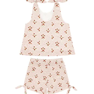 minnow Tops<Girls Tie Knot Bloomer Set | Swim Raspberry Red