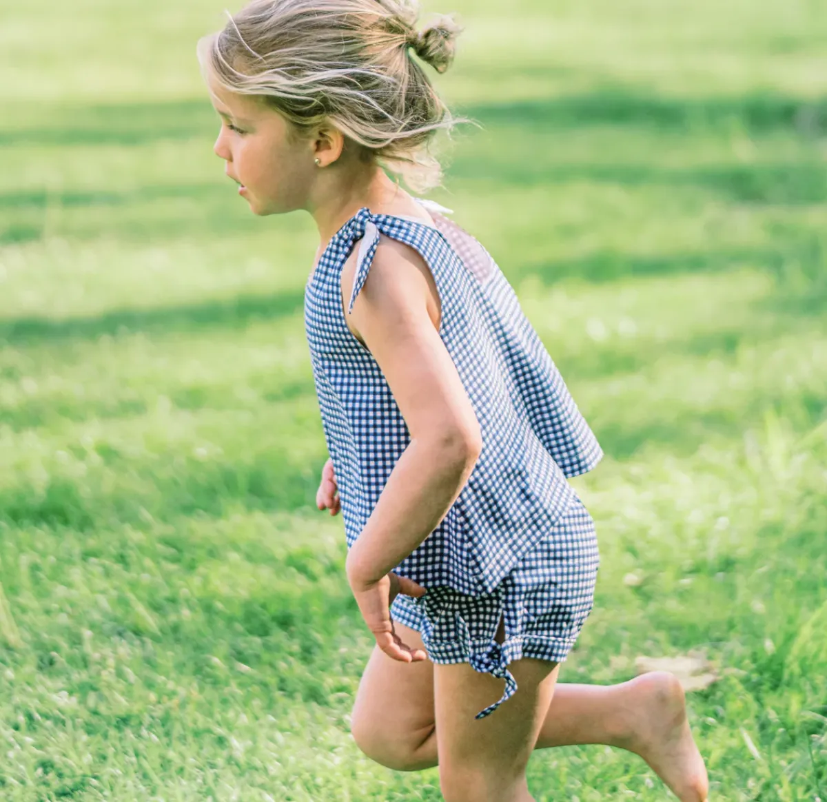 girls_tie_knot_bloomer_se_2.webp minnow Sets<Girls Tie Knot Bloomer Set | Swim Navy Gingham