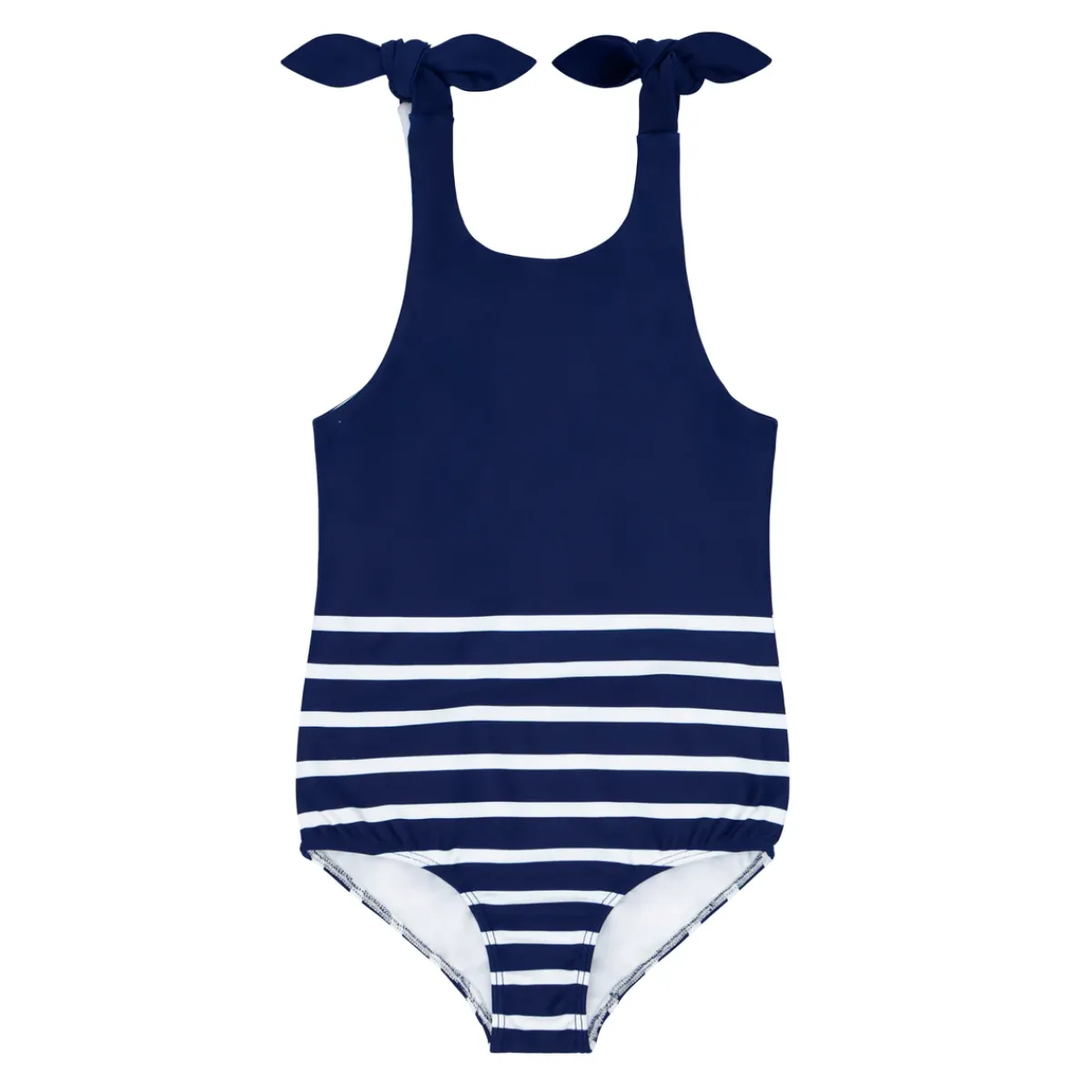 girls_tie_knot_one_piece__0-1.webp minnow One Pieces<Girls Tie Knot One Piece | Swim Navy Breton Stripe