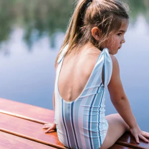 minnow One Pieces<Girls Tie Knot One Piece | Swim Freshwater Stripe