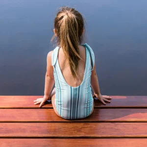 minnow Rashguards<Girls Tie Knot One Piece | Swim Freshwater Stripe