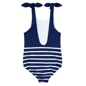 minnow Rashguards<Girls Tie Knot One Piece | Swim Navy Breton Stripe