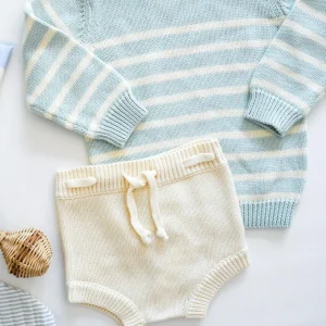 minnow Knits<Knit Sweater Mint And Cream Stripe