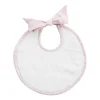 minnow Toys<Louelle Dusty Pink Gingham Newborn Bib White