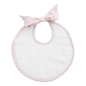 minnow Toys<Louelle Dusty Pink Gingham Newborn Bib White