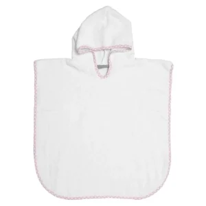 minnow Accessories<Louelle Dusty Pink Gingham Terry Poncho White