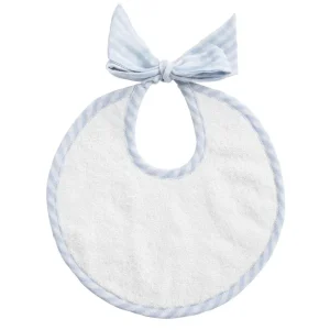 minnow Accessories<Louelle Pale Blue Gingham Newborn Bib White