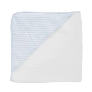 minnow Toys<Louelle Pale Blue Gingham Hooded Towel And Wash Glove White