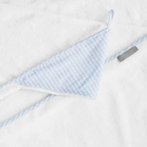 minnow Toys<Louelle Pale Blue Gingham Hooded Towel And Wash Glove White