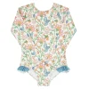minnow One Pieces< X Daphne Oz Girls Rashguard One Piece Wild Bloom Floral