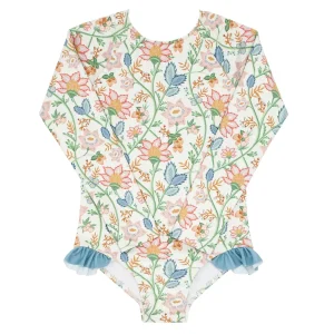 minnow Rashguards< X Daphne Oz Girls Rashguard One Piece Wild Bloom Floral