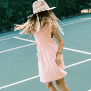 minnow Terry< X Daphne Oz Girls Terry Ruffle Dress Strawberries And Cream