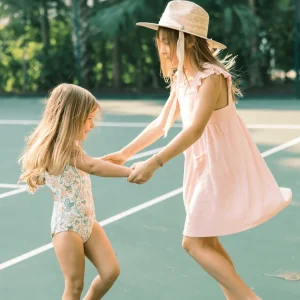 minnow Terry< X Daphne Oz Girls Terry Ruffle Dress Strawberries And Cream