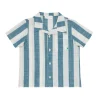 minnow Tops< X Fanm Mon Boy's Blue Cabana Linen Shirt Blue Cabana Stripe