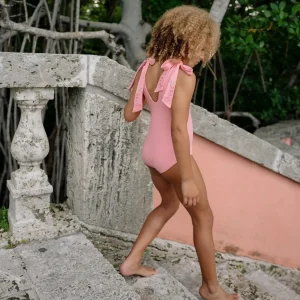 minnow One Pieces< X Fanm Mon Girl's Hibiscus Tie Knot One Piece Coconut Grove White