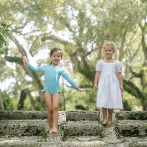minnow Dresses< X Fanm Mon Girl's Puff Sleeve Dress Coconut Grove White