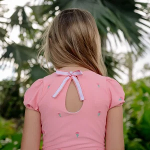 minnow One Pieces< X Fanm Mon Girl's Puff Sleeve One Piece Hibiscus