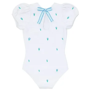 minnow One Pieces< X Fanm Mon Girl's Puff Sleeve One Piece Coconut Grove White