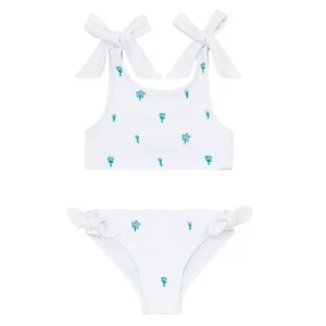 minnow Bikinis< X Fanm Mon Girl's Tie Knot Bikini Coconut Grove White